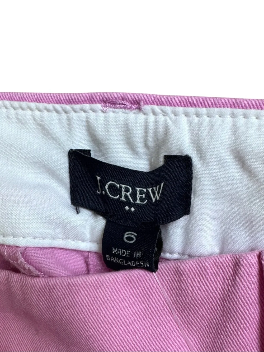NWT J.Crew Pink Cotton Mid Rise Chino Shorts Size 6
